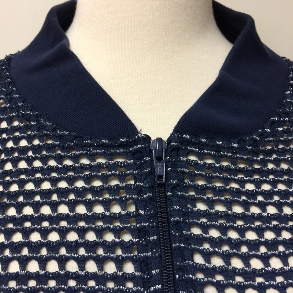 Vintage Navy Shimmer Net Jacket - Picture 3 of 5